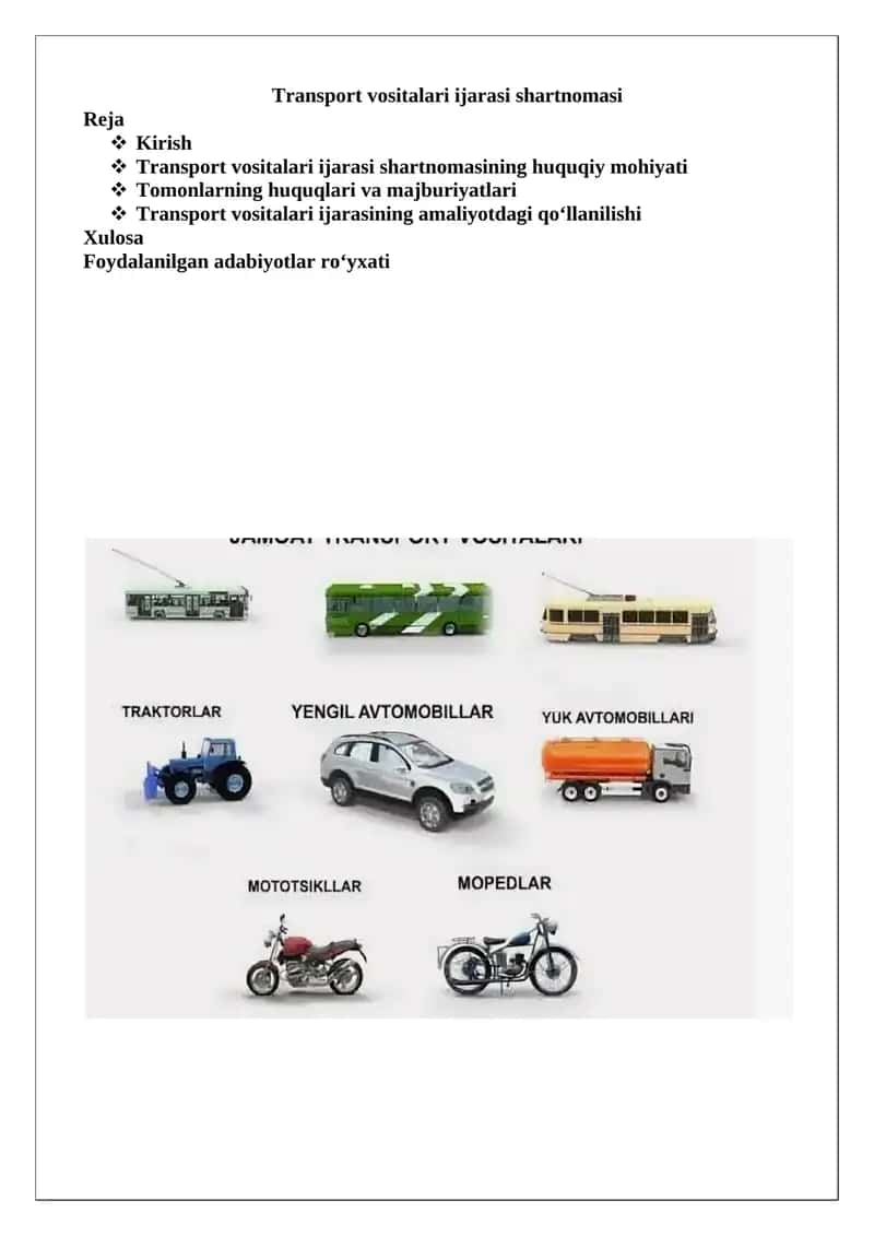 Transport vositalari ijarasi shartnomasi 1