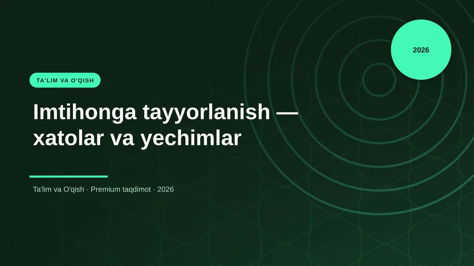 Imtihonga tayyorlanish — xatolar va yechimlar 1