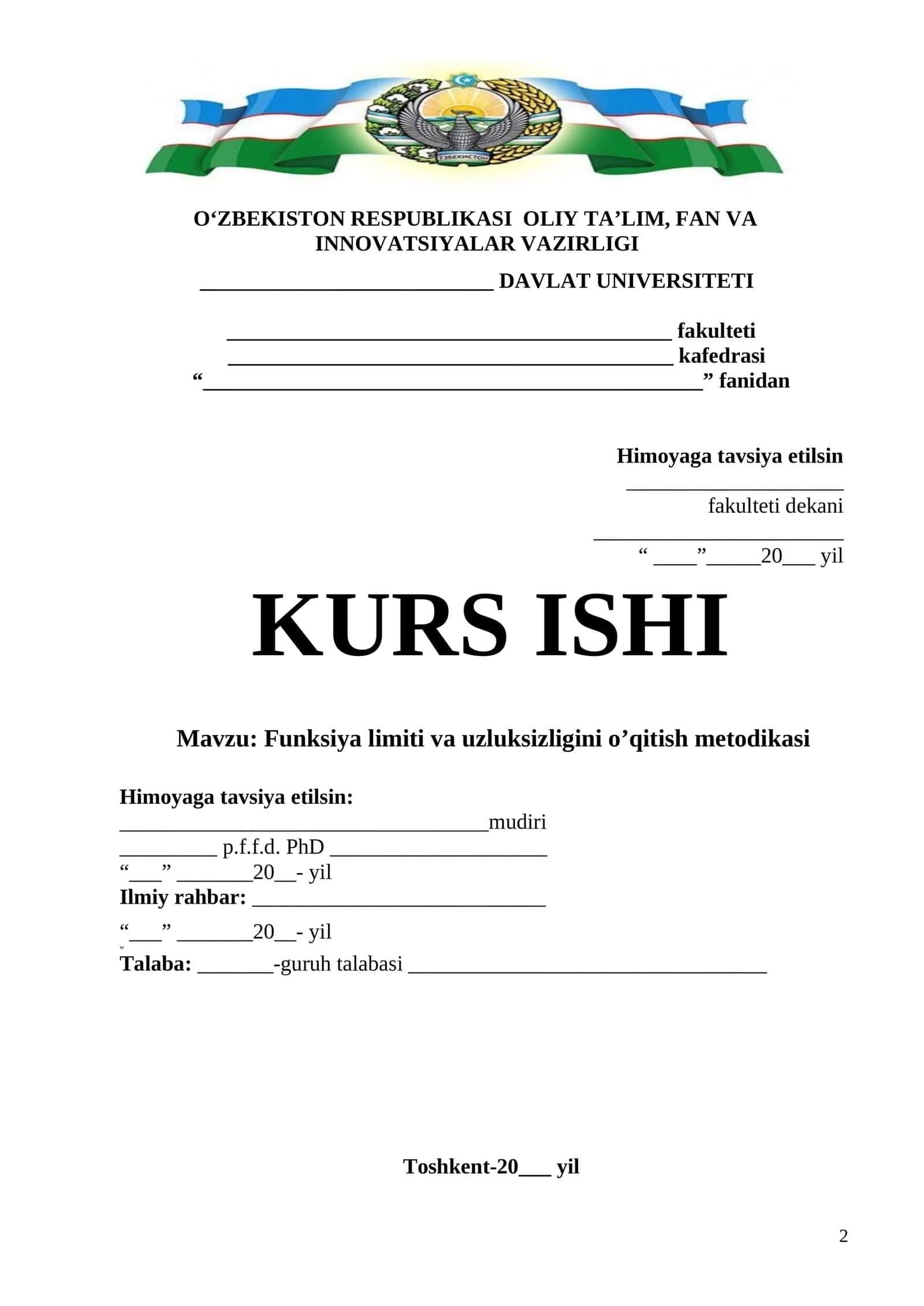Funksiya limiti va uzluksizligini o’qitish metodikasi 1
