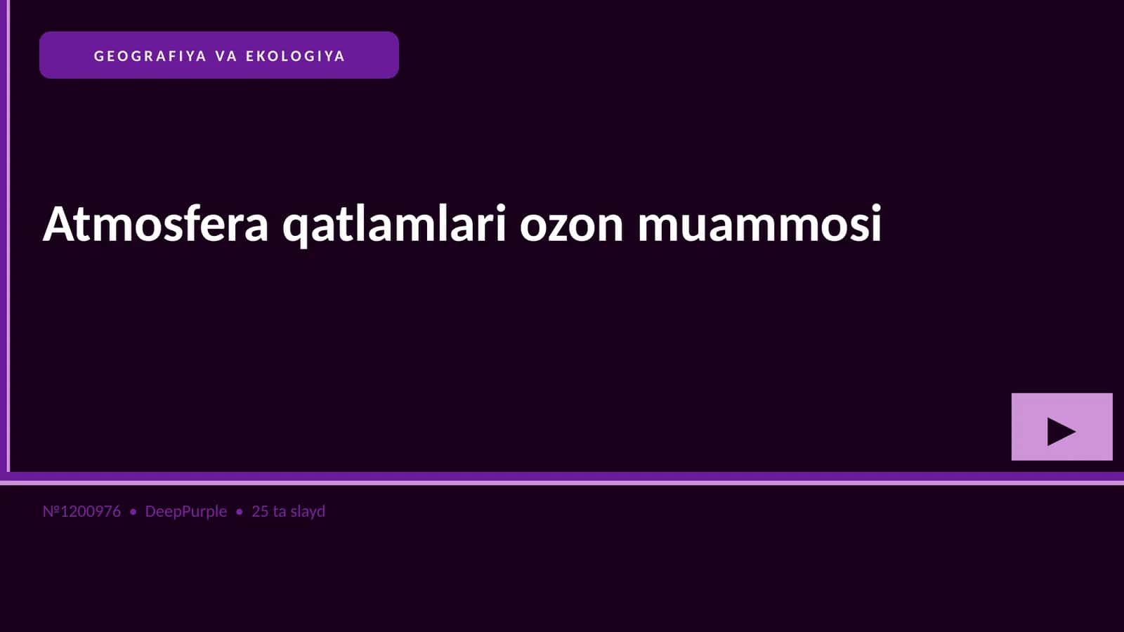 Atmosfera qatlamlari ozon muammosi 1