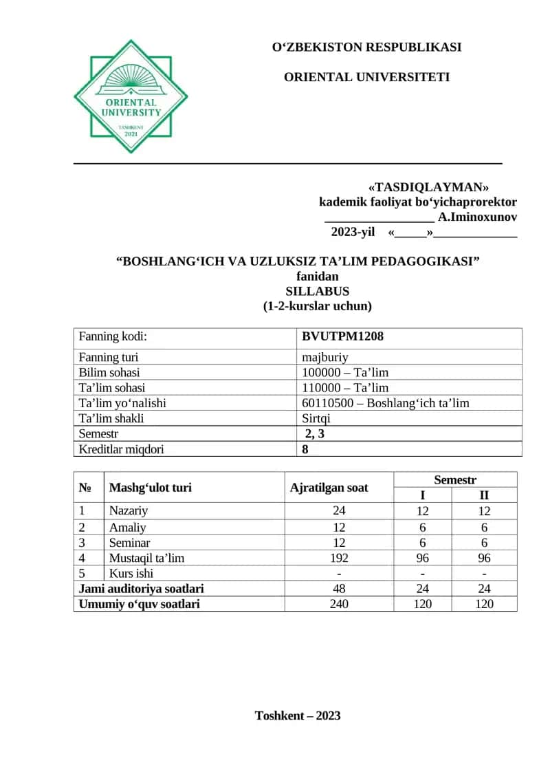 Boshlang‘ich va uzluksiz ta’lim pedagogikasi 1