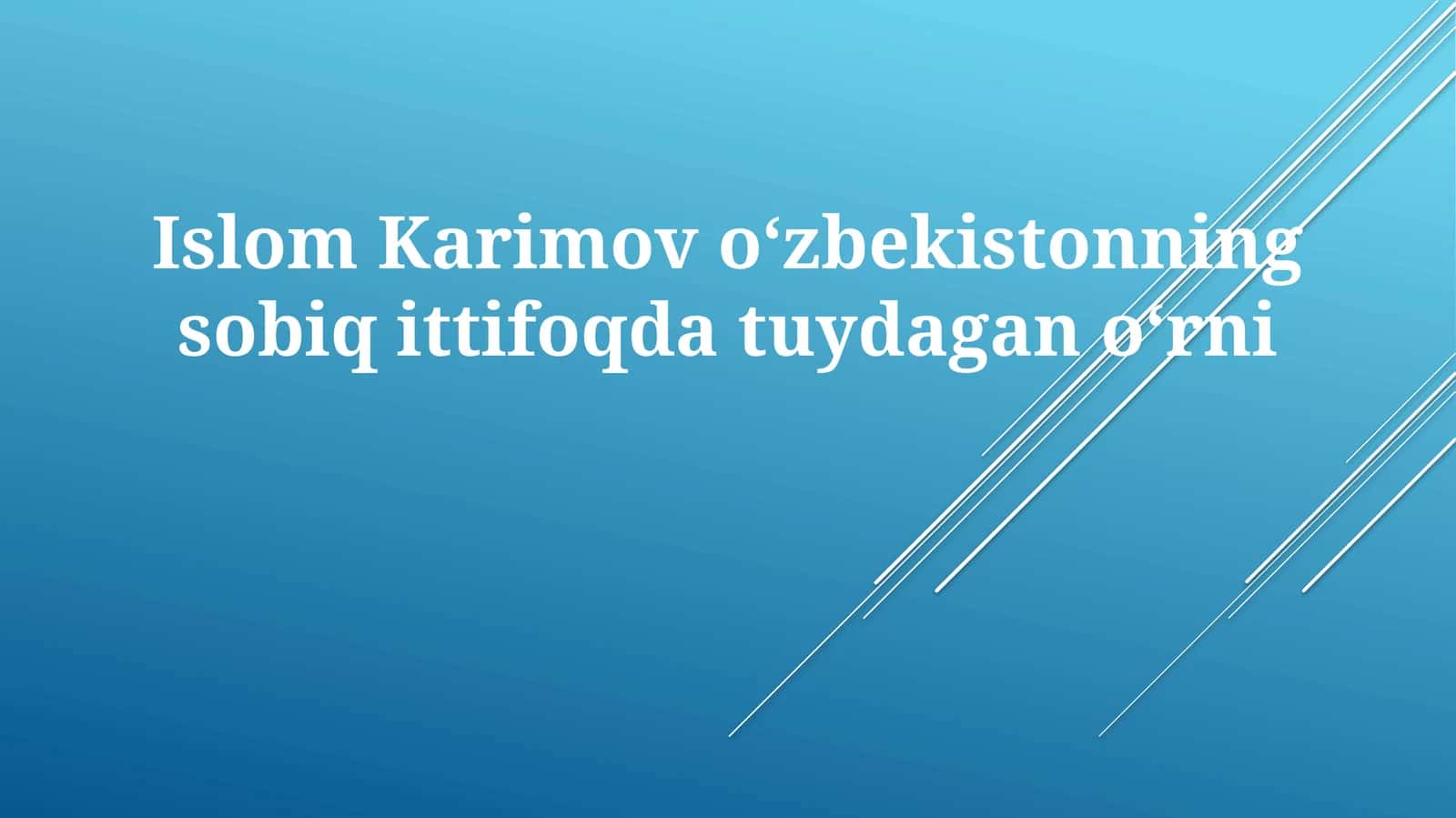 O'zbekistonning harusiyati Sovet Ittifoqi tuzumida 1