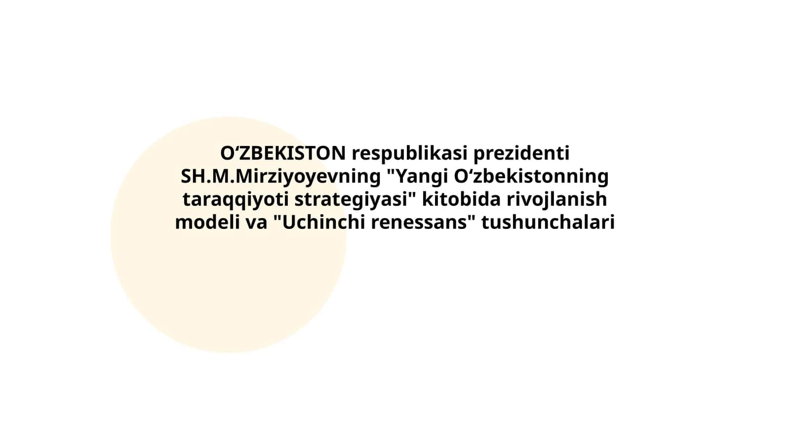Yangi Oʻzbekistonning taraqqiyoti strategiyasi 1