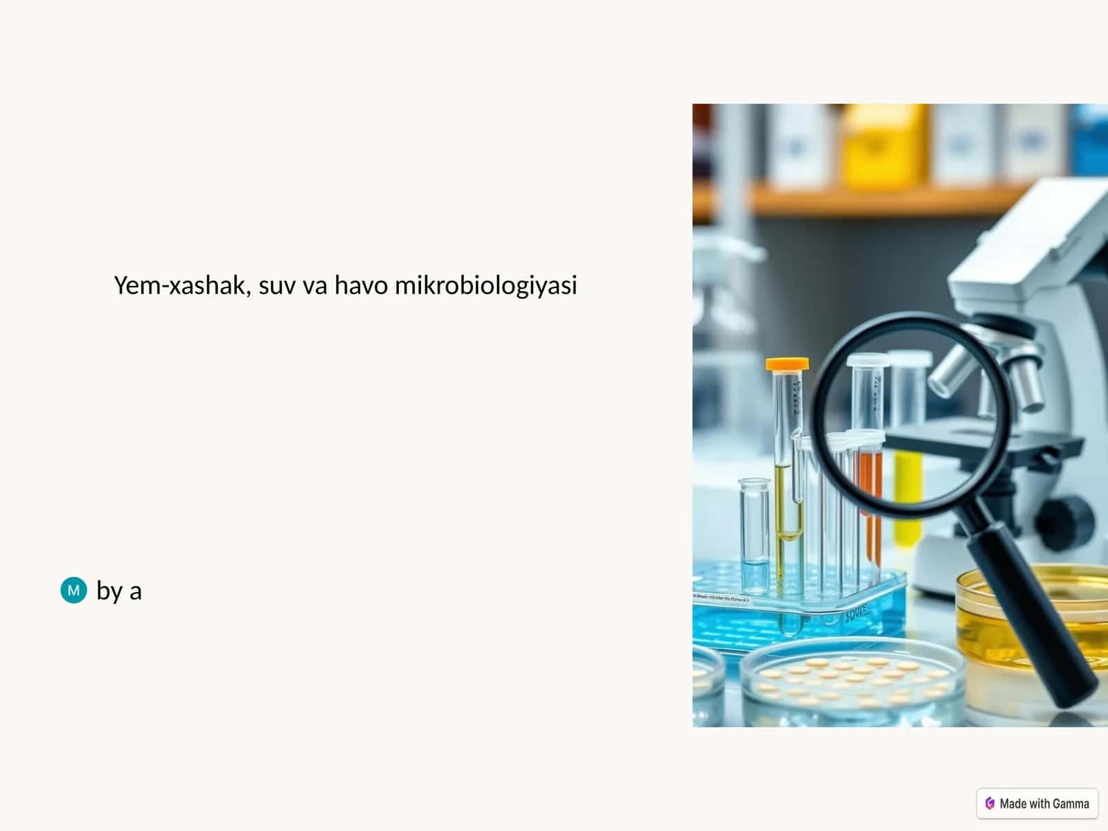 Yem-xashak, suv va havo mikrobiologiyasi 1