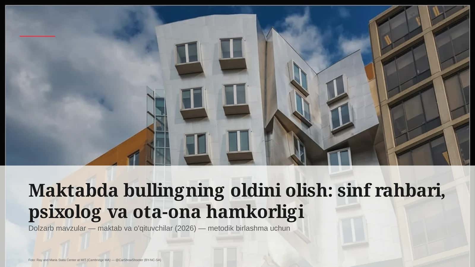 Dolzarb mavzular — maktab va o'qituvchilar (2026) — metodik birlashma uchun 1