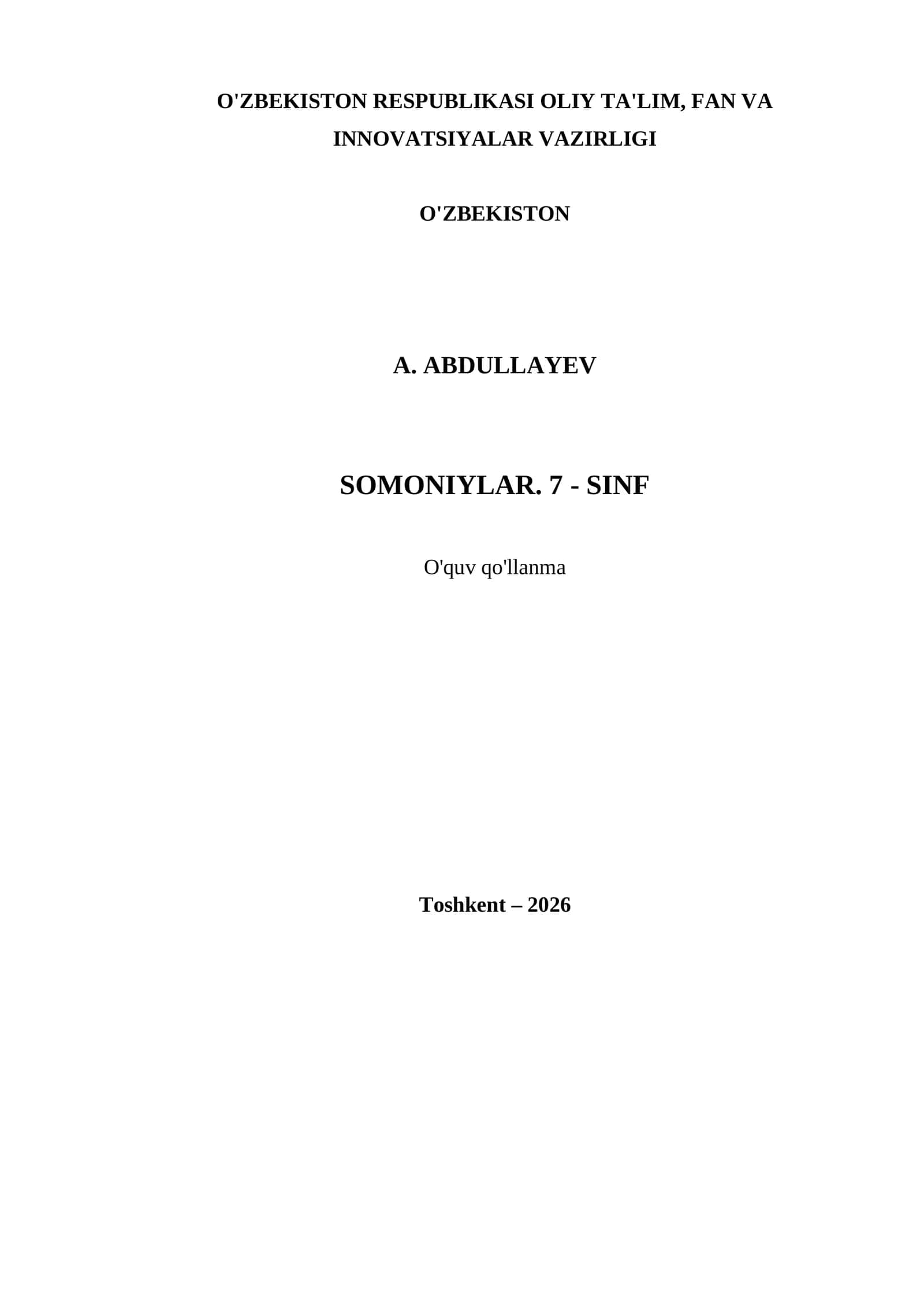 SOMONIYLAR. 7 - SINF 1