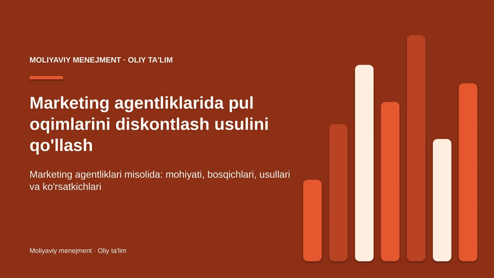 marketing agentliklarida pul oqimlarini diskontlash usulini qo'llash 8018 1