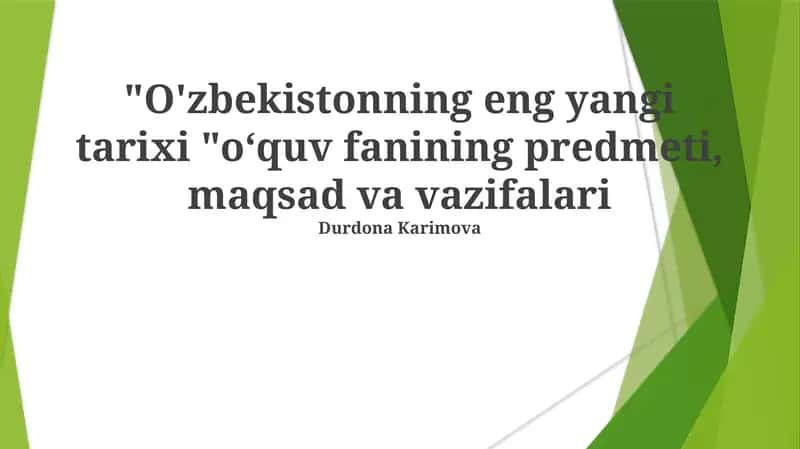O'zbekistonning eng yangi tarixi 1