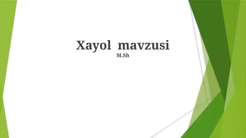 Xayol mavzusi 1