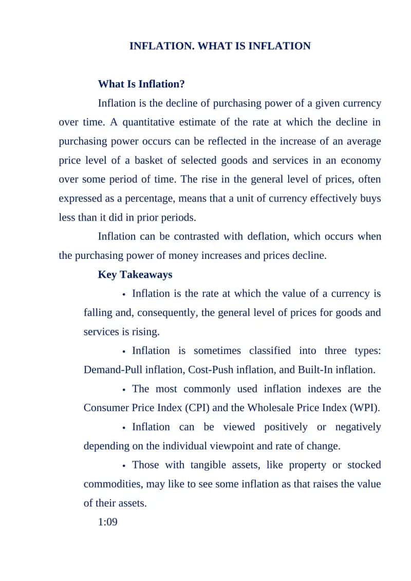 What Is Inflation? 1