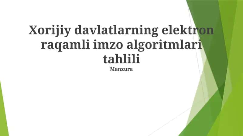 Raqamli Imzo Algoritmlari 1