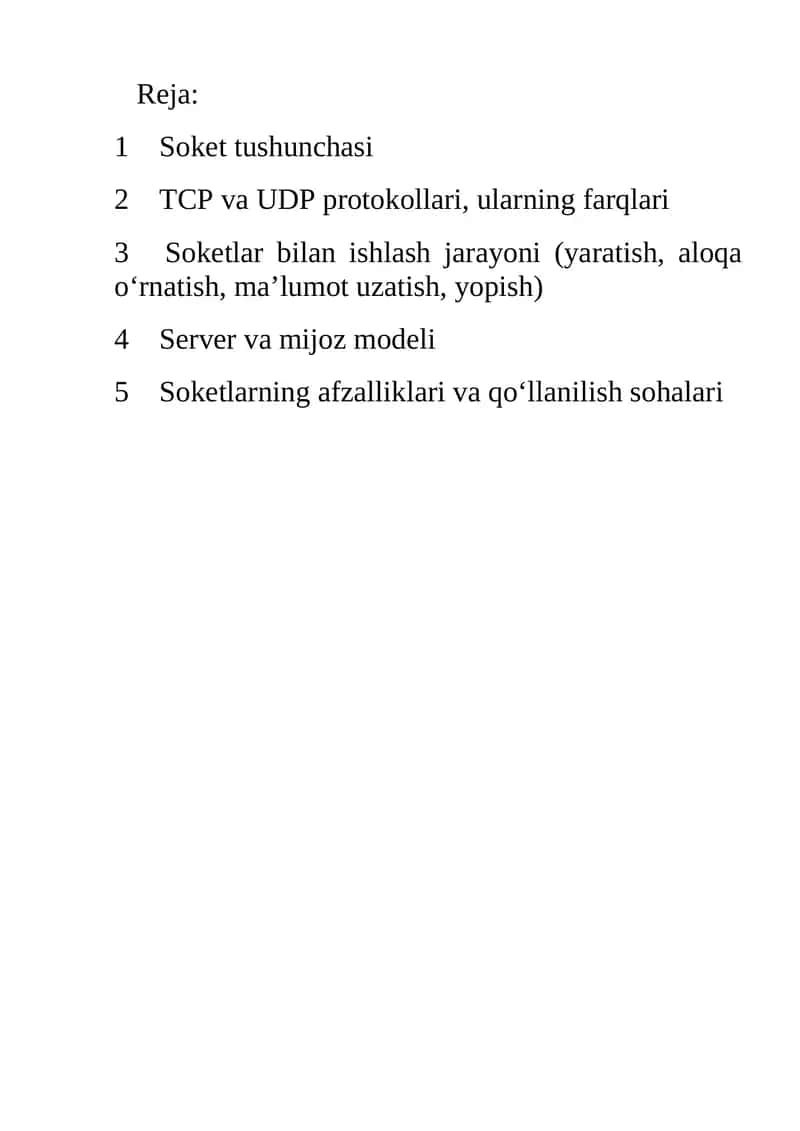 Soket tushunchasi 1