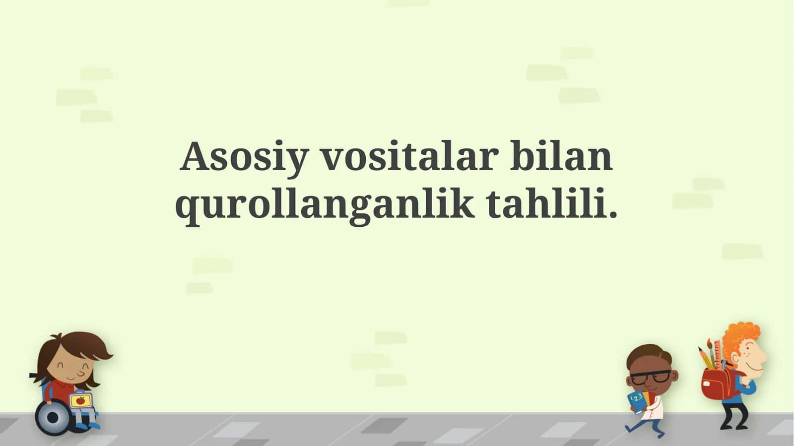 Asosiy vositalar bilan qurollanganlik tahlili 1