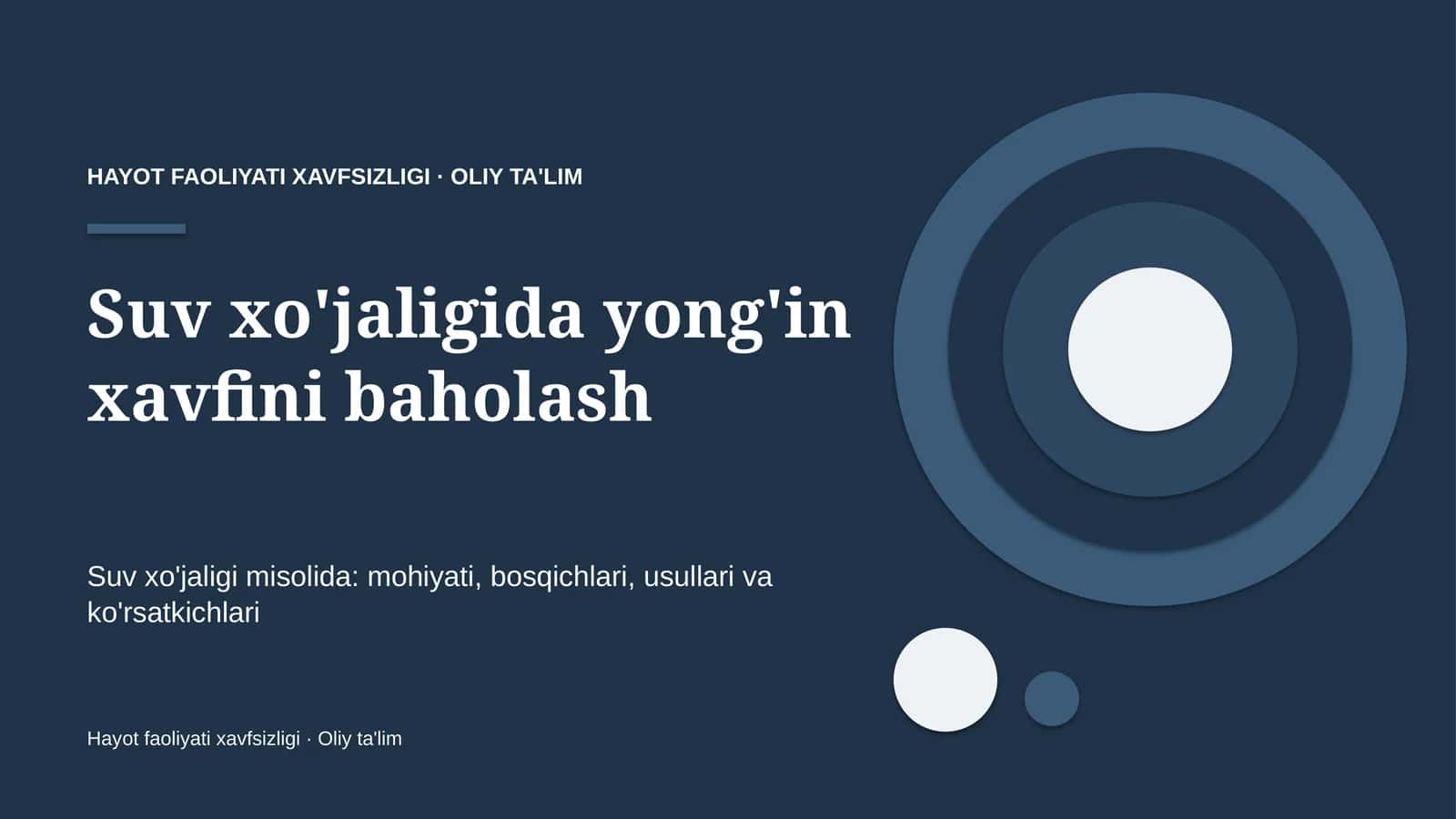 Suv xo'jaligida yong'in xavfini baholash 1