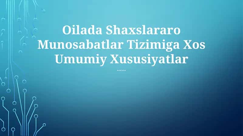 Shaxslararo Munosabatlar Tizimi 1