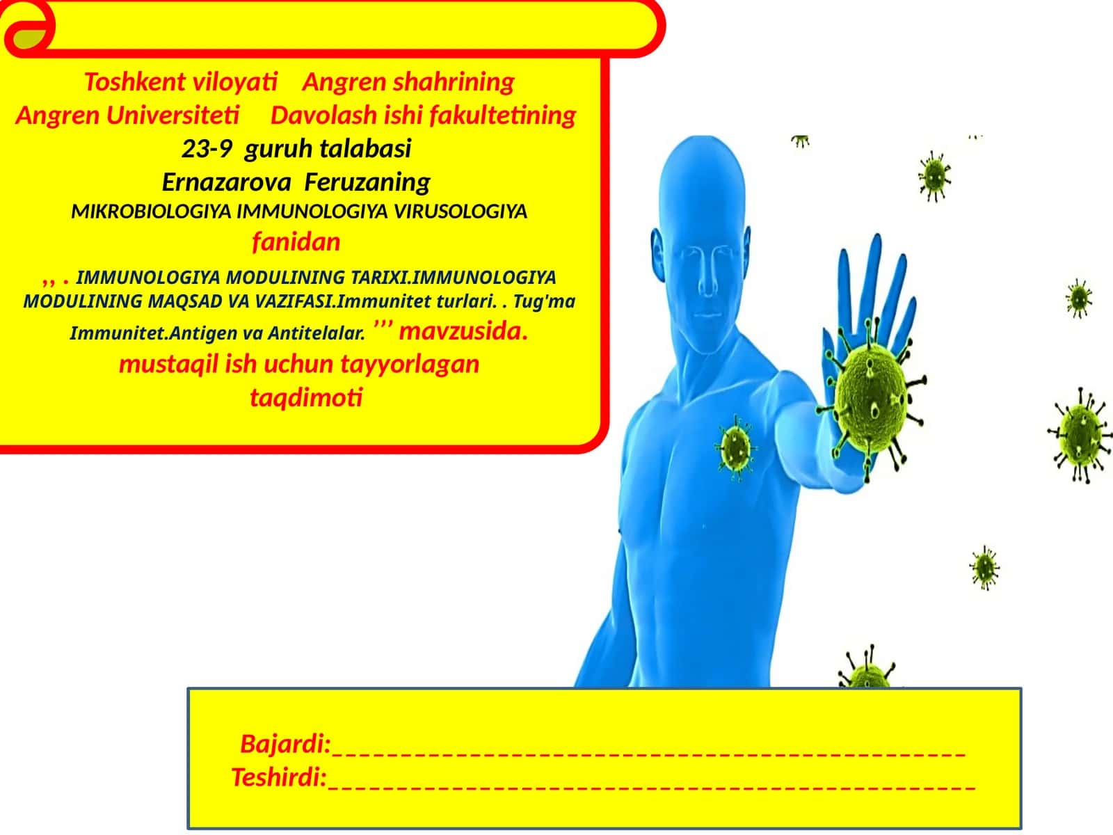 IMMUNOLOGIYA MODULI 1