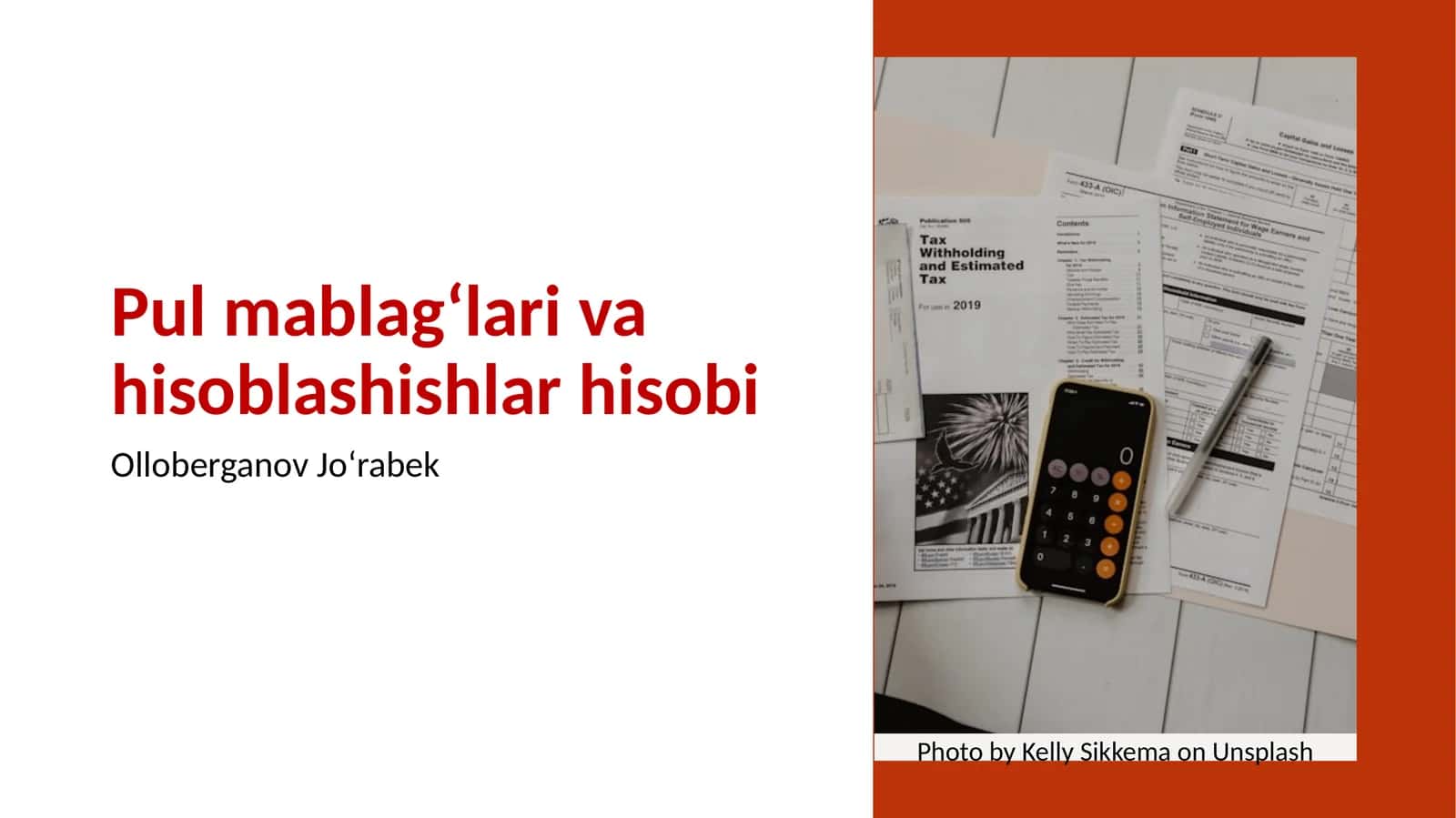 Pul mablag‘lari va hisoblashishlar hisobi 1