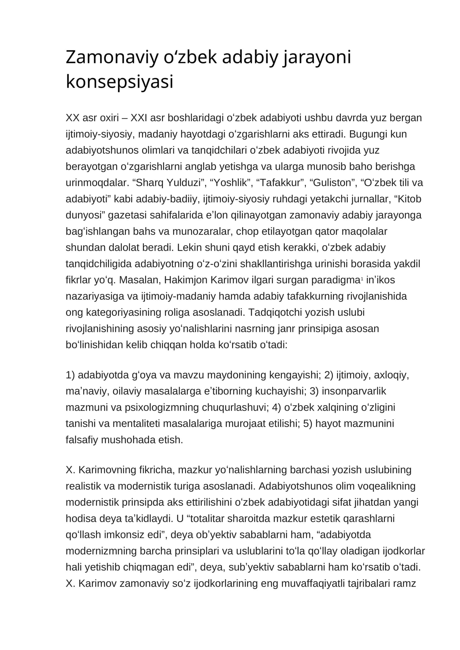 Zamonaviy oʻzbek adabiy jarayoni konsepsiyasi 1