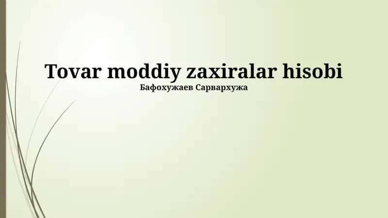 Inventarni qayta baholash 1
