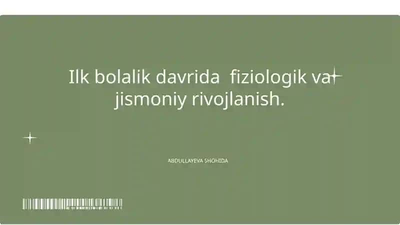 Ilk bolalik davrida nutqning boshlanishi 1