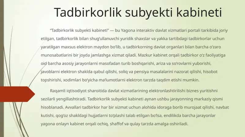 Tadbirkorlik subyekti kabineti 1