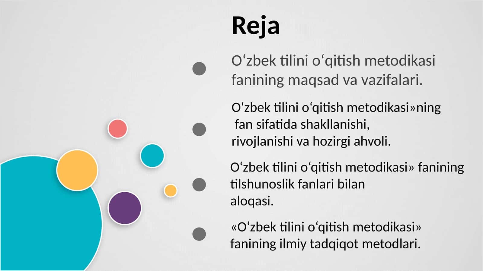O‘zbek tilini o‘qitish metodikasi fani 1