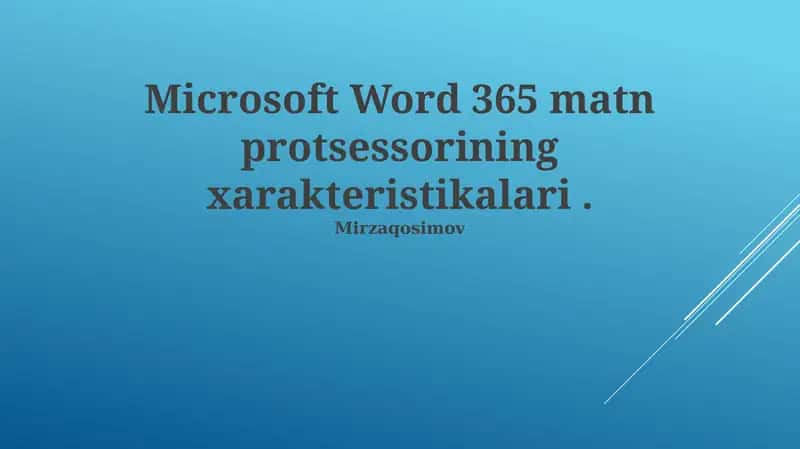 Microsoft Word 365 1
