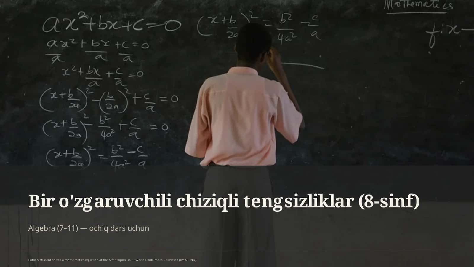 Bir o'zgaruvchili chiziqli tengsizliklar (8-sinf) 1