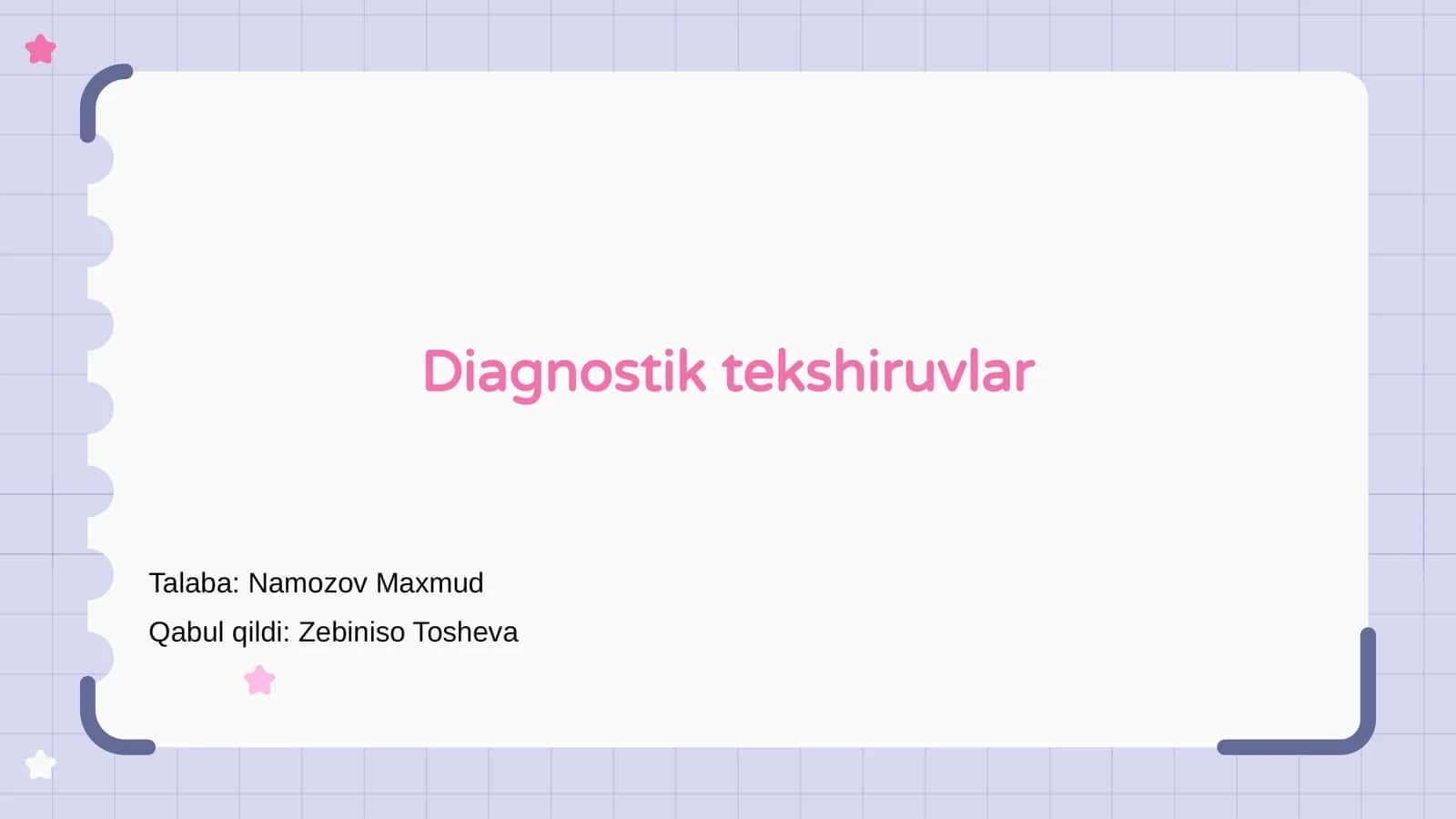 Diagnostik tekshiruvlar 1