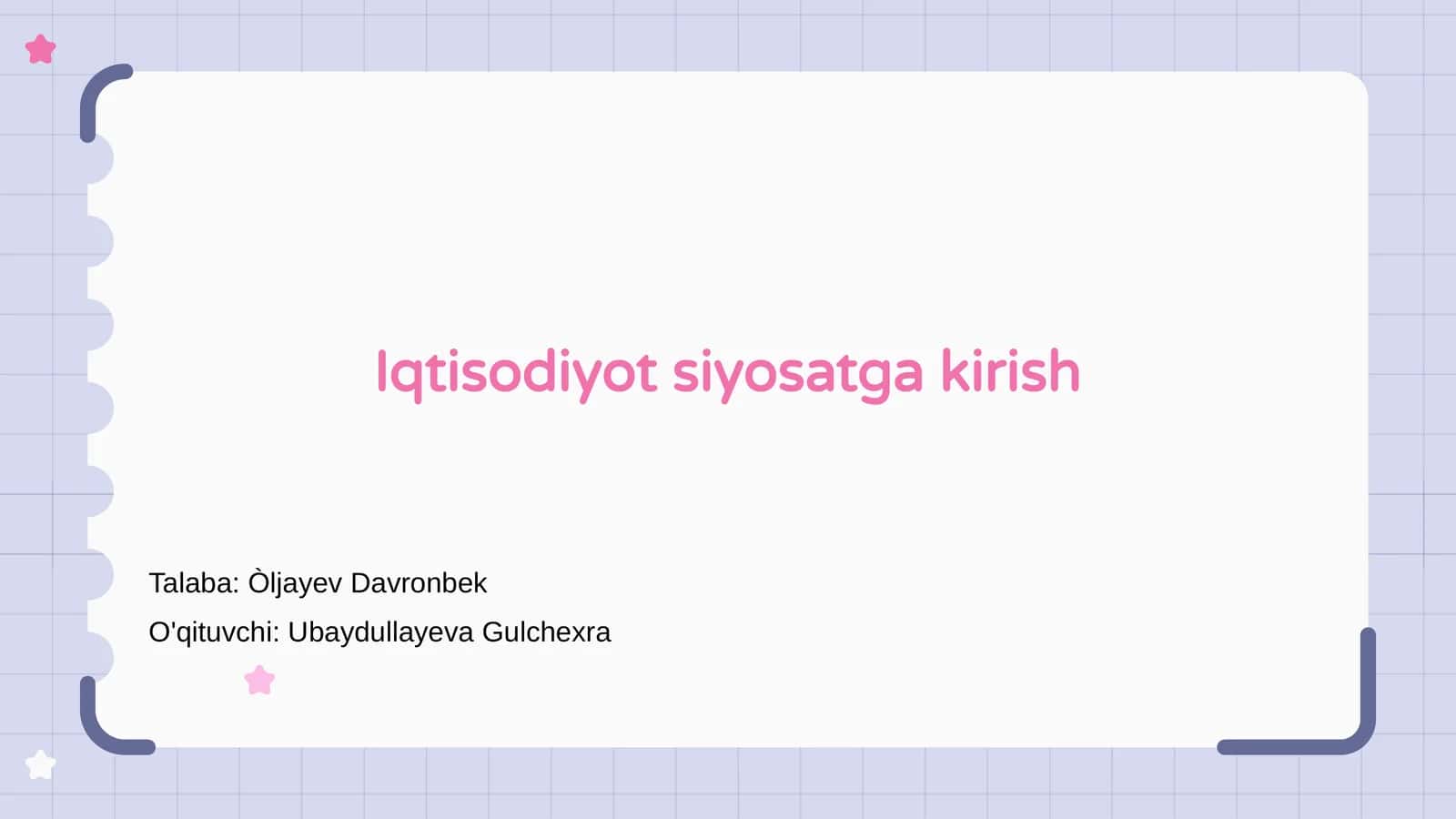 Iqtisodiyot siyosatga kirish 1