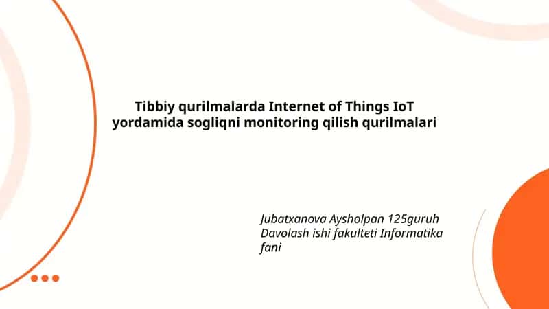 IoT asosidagi tibbiy qurilmalar 1