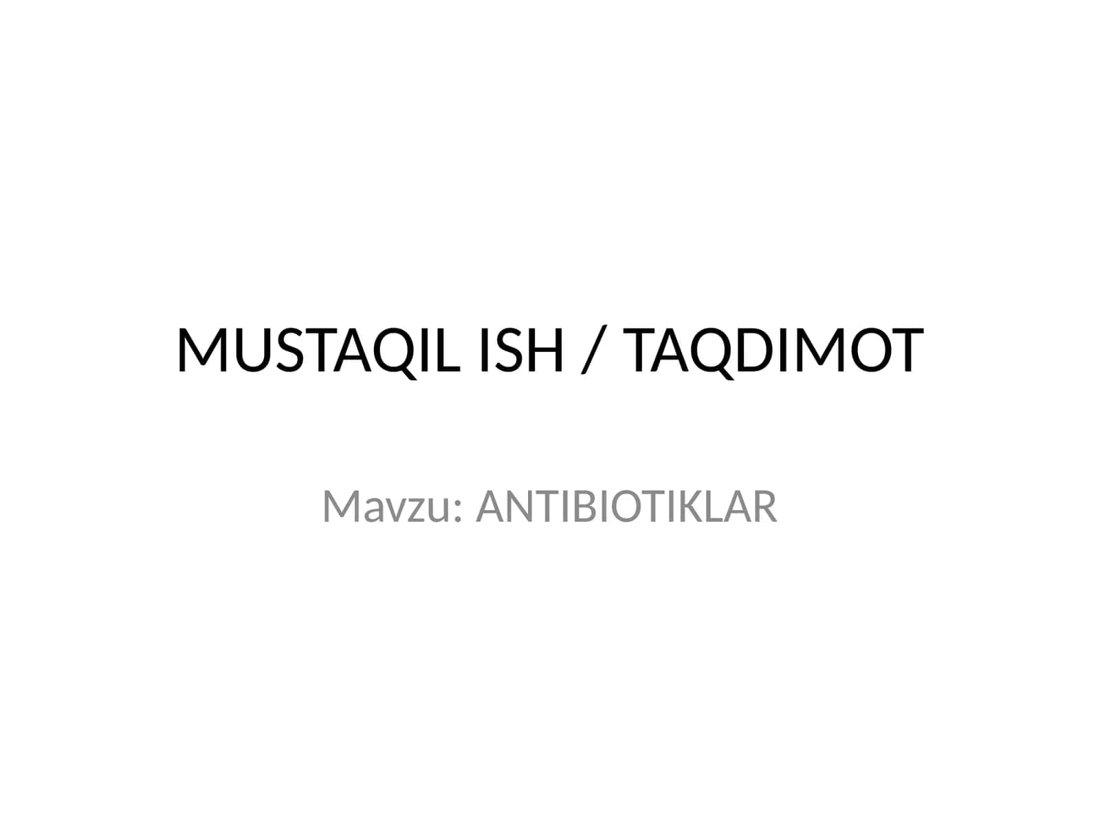 ANTIBIOTIKLAR 1