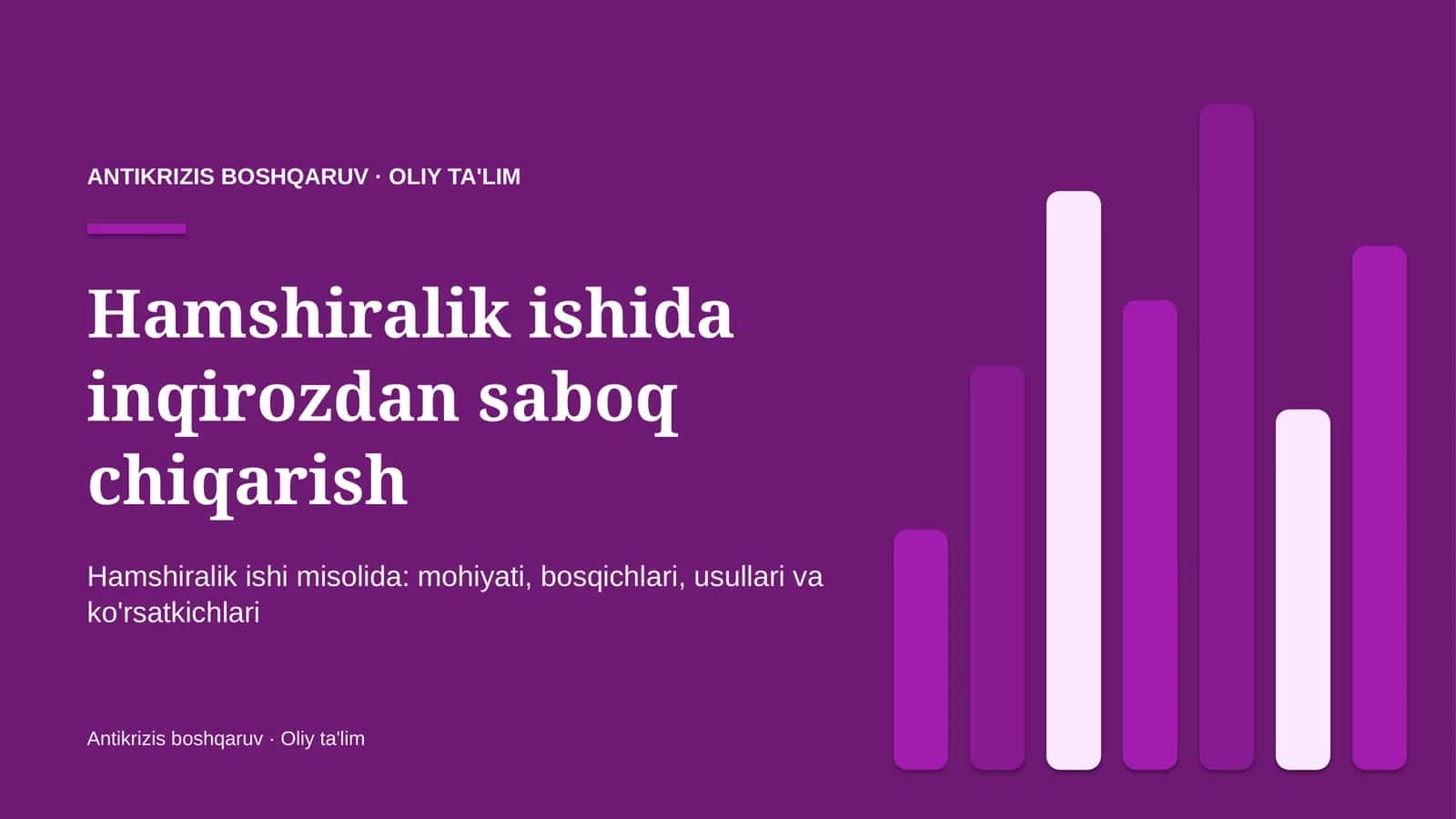 Hamshiralik ishida inqirozdan saboq chiqarish 1