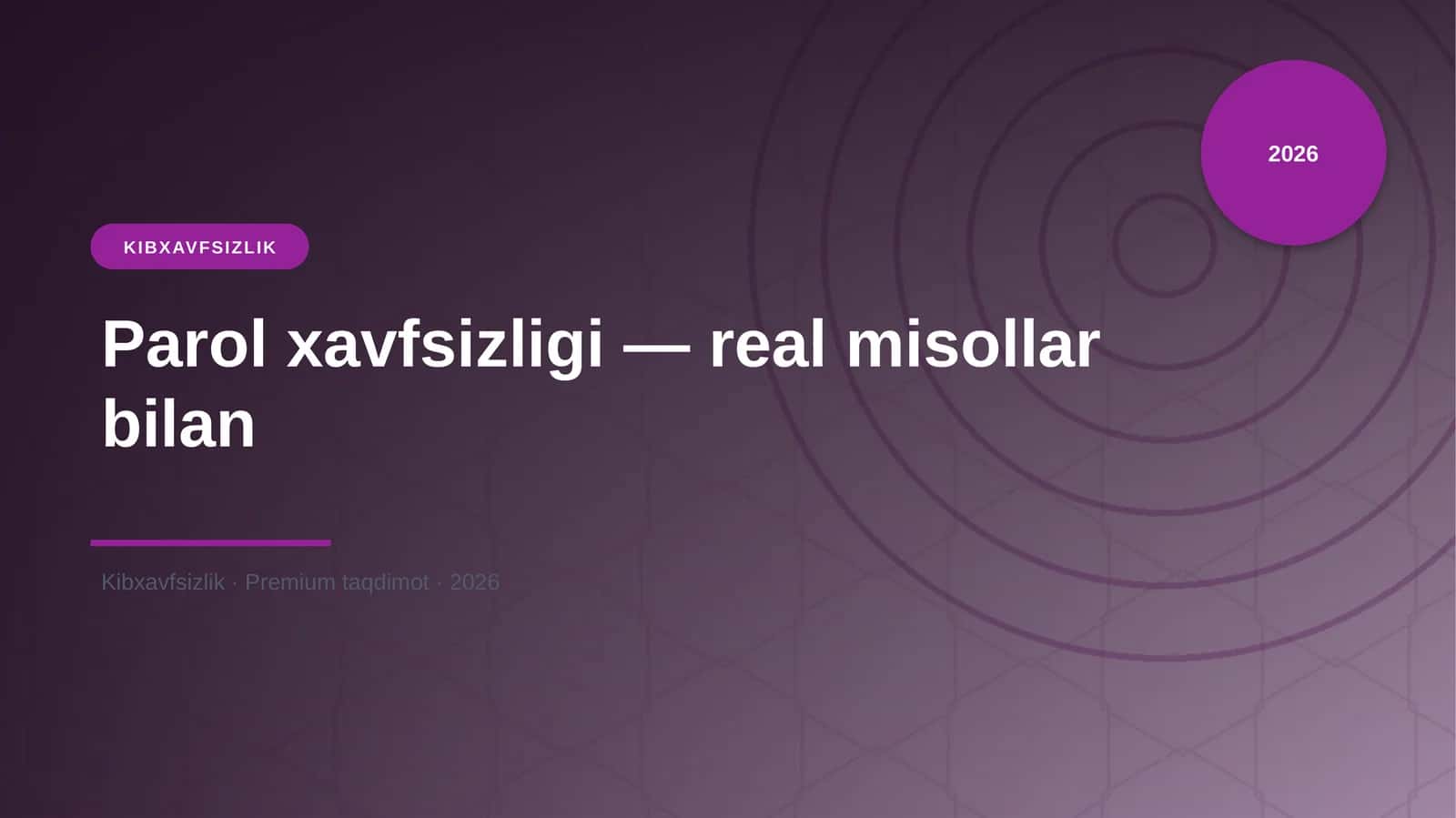 Parol xavfsizligi — real misollar bilan 1