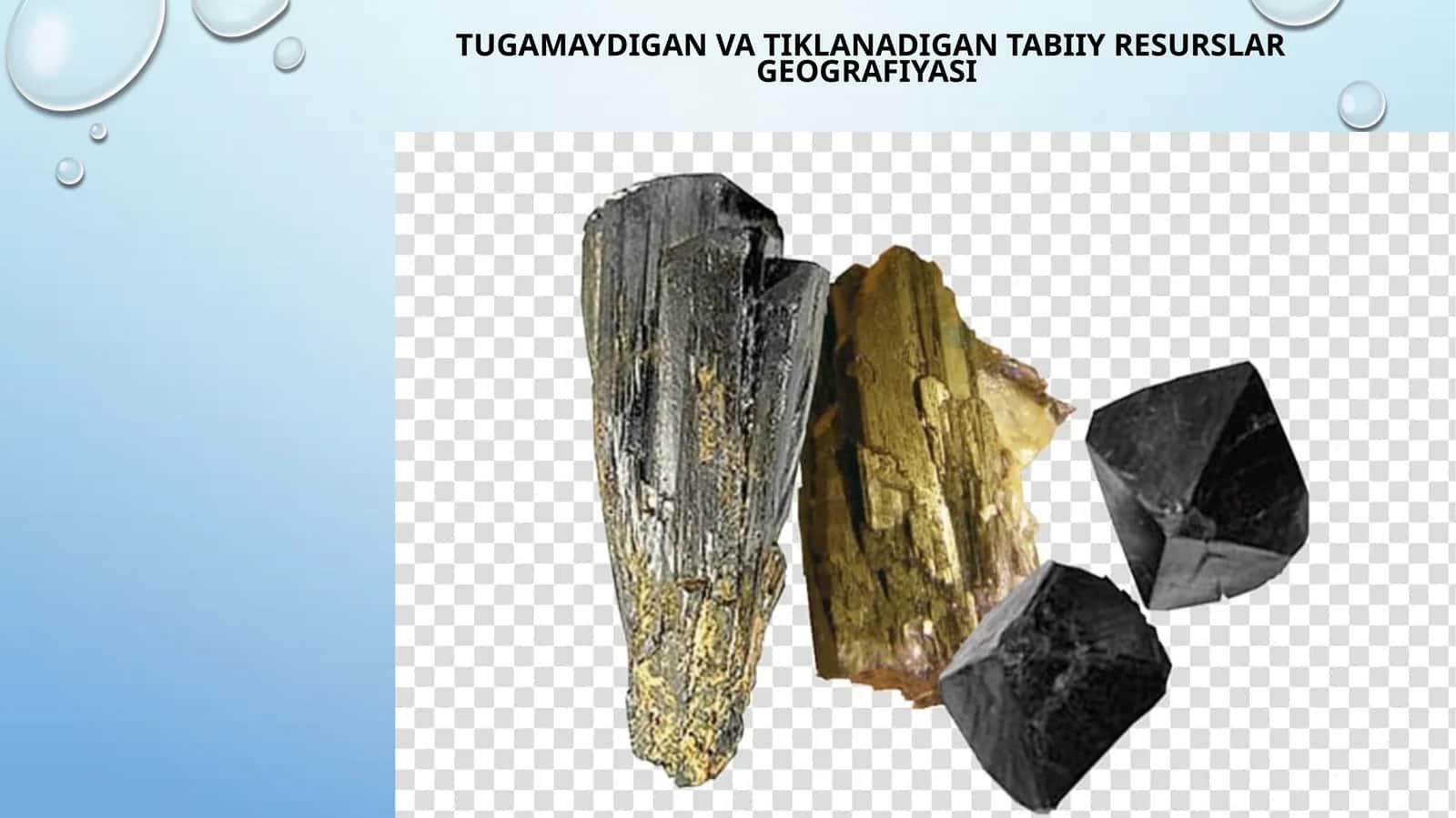 Tugamaydigan vatiklanadigan tabiiy resurslar geografiyasi 1
