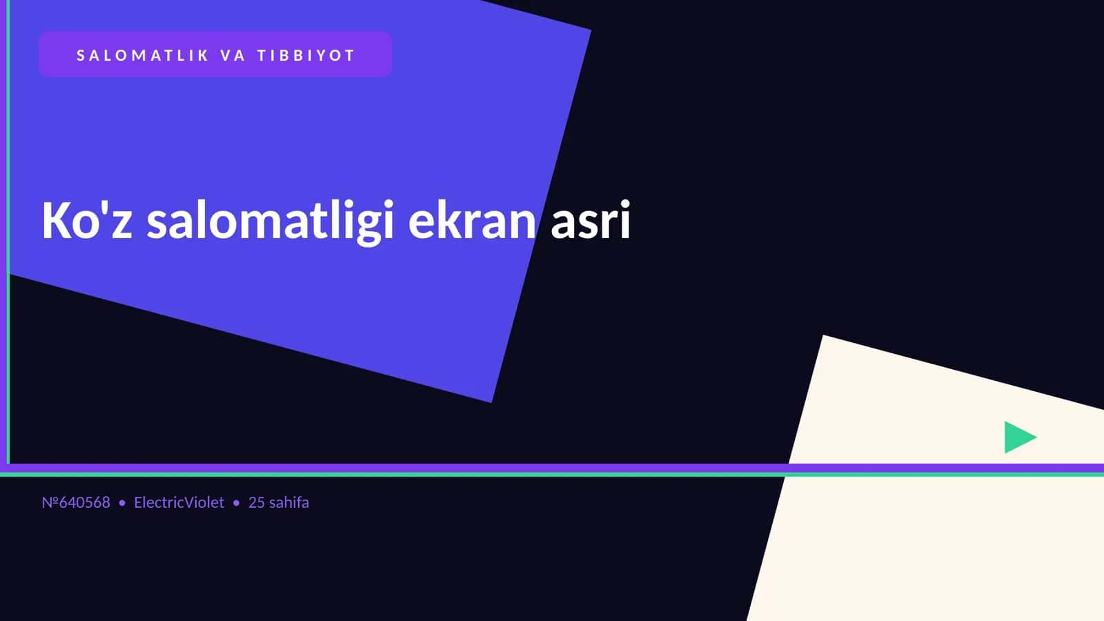 Ko'z salomatligi ekran asri 1