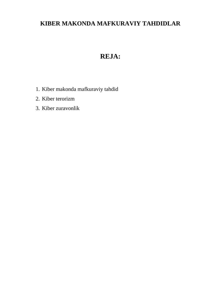 KIBER MAKONDA MAFKURAVIY TAHDIDLAR 1