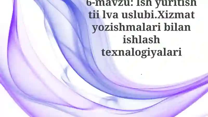 Ish yuritish tii lva uslubi 1