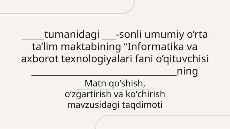 Informatika va axborot texnologiyalari fani o’qituvchisi 1