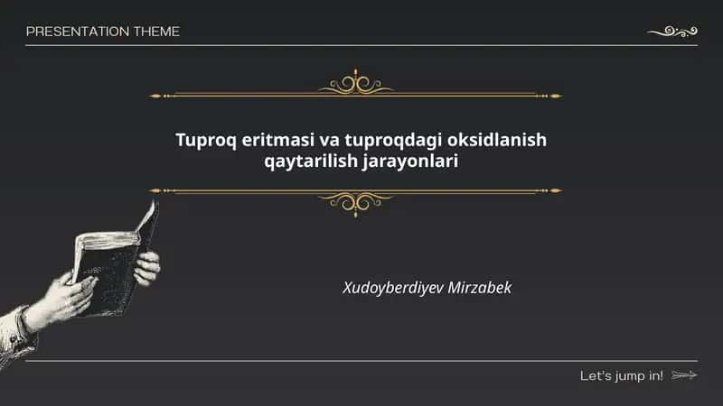 Tuproq eritmasi va tuproqdagi oksidlanish qaytarilish jarayonlari 1