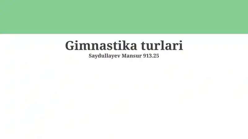 Gimnastika turlari