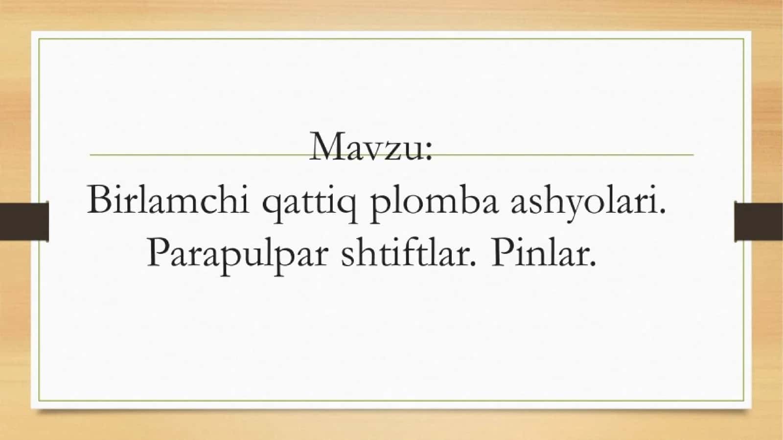 Birlamchi qattiq plomba ashyolari 1