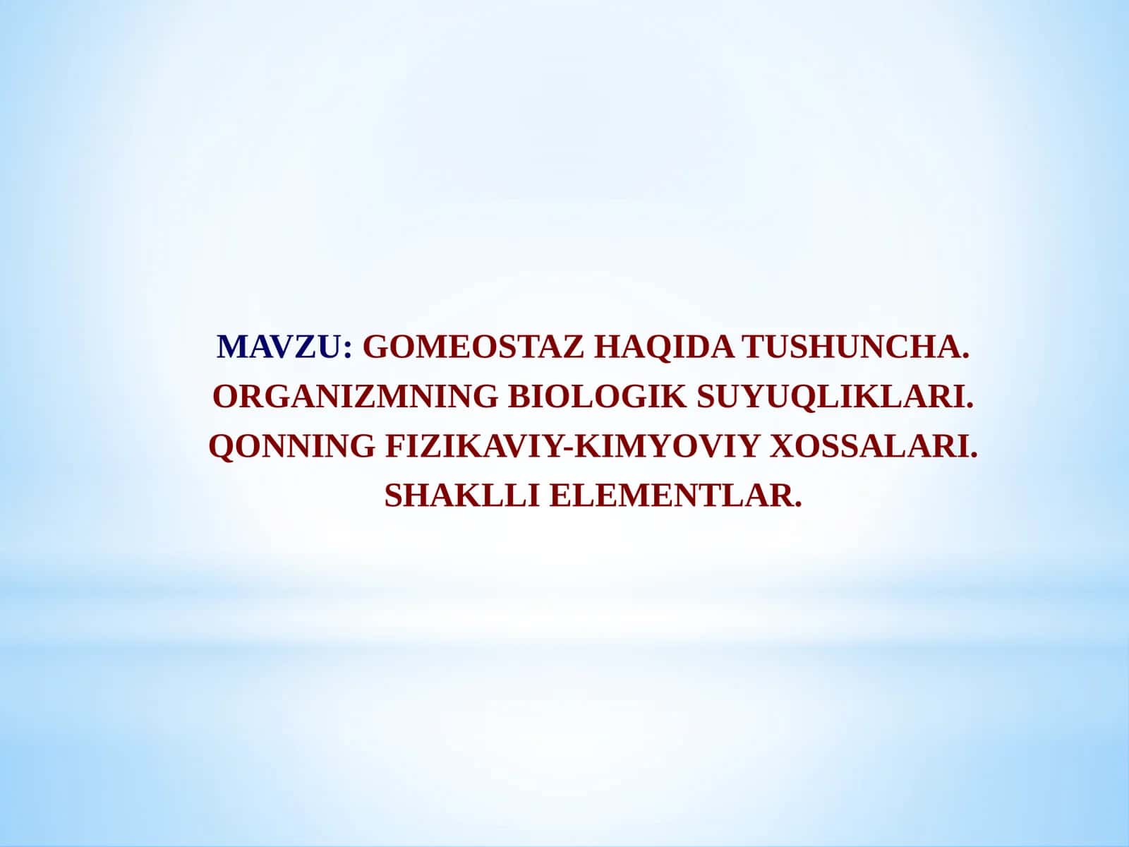 Gomeostaz haqidatu shuncha 1