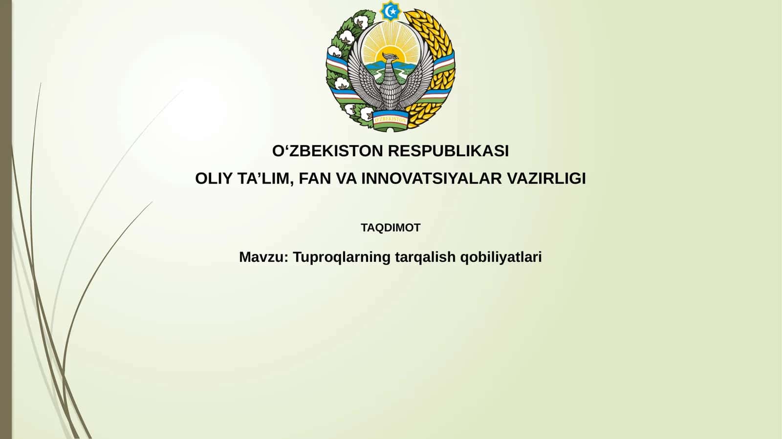 Tuproqlarning tarqalish qobiliyatlari 1