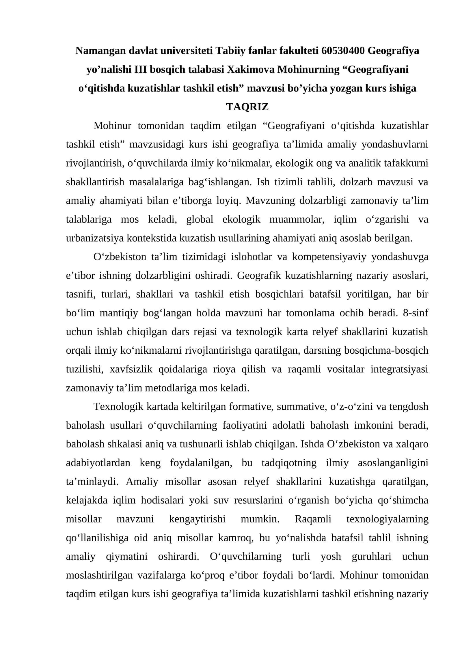 Geografiyani o‘qitishda kuzatishlar tashkil etish 1