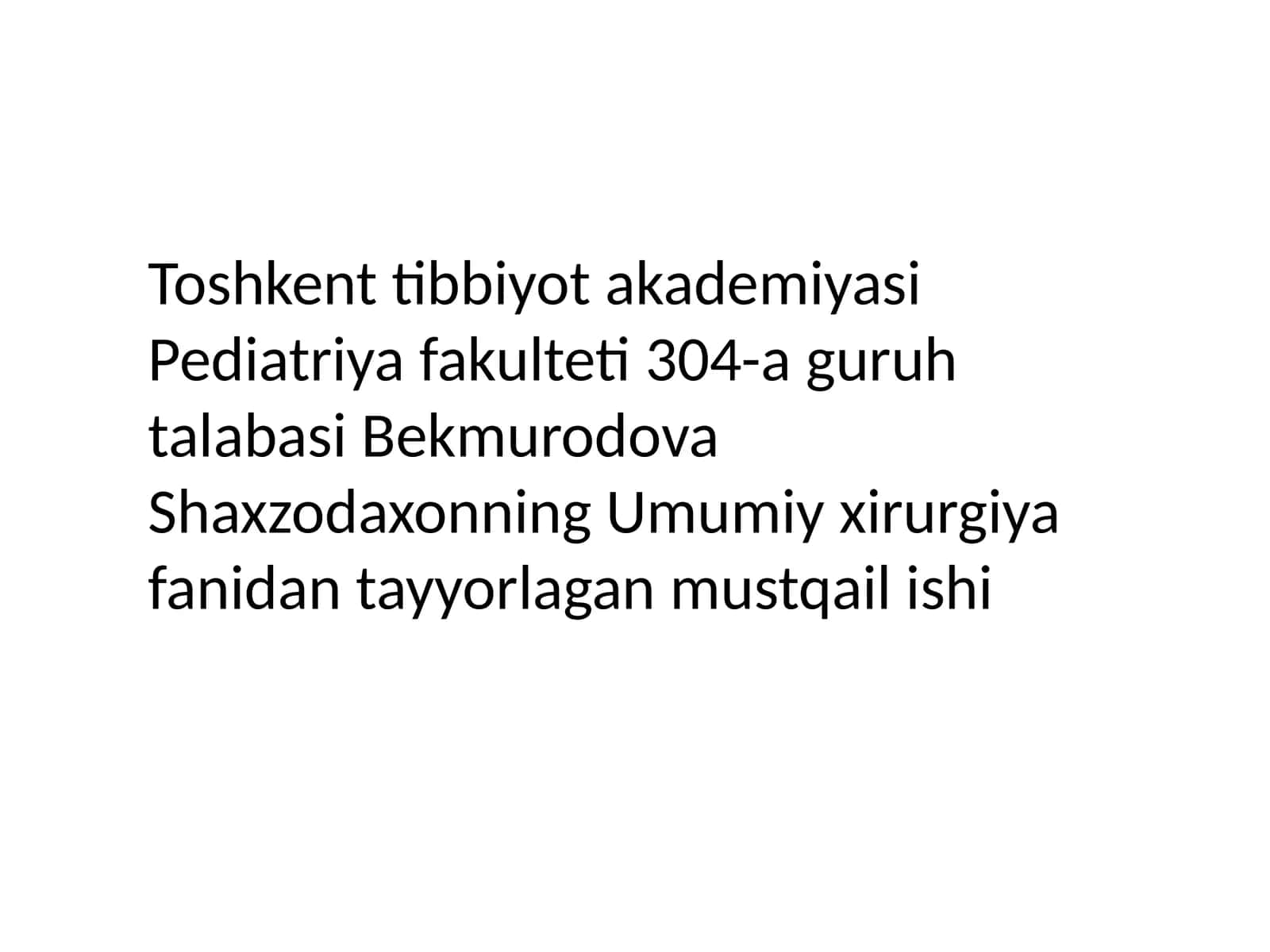 Umumiy jarrohlik 1