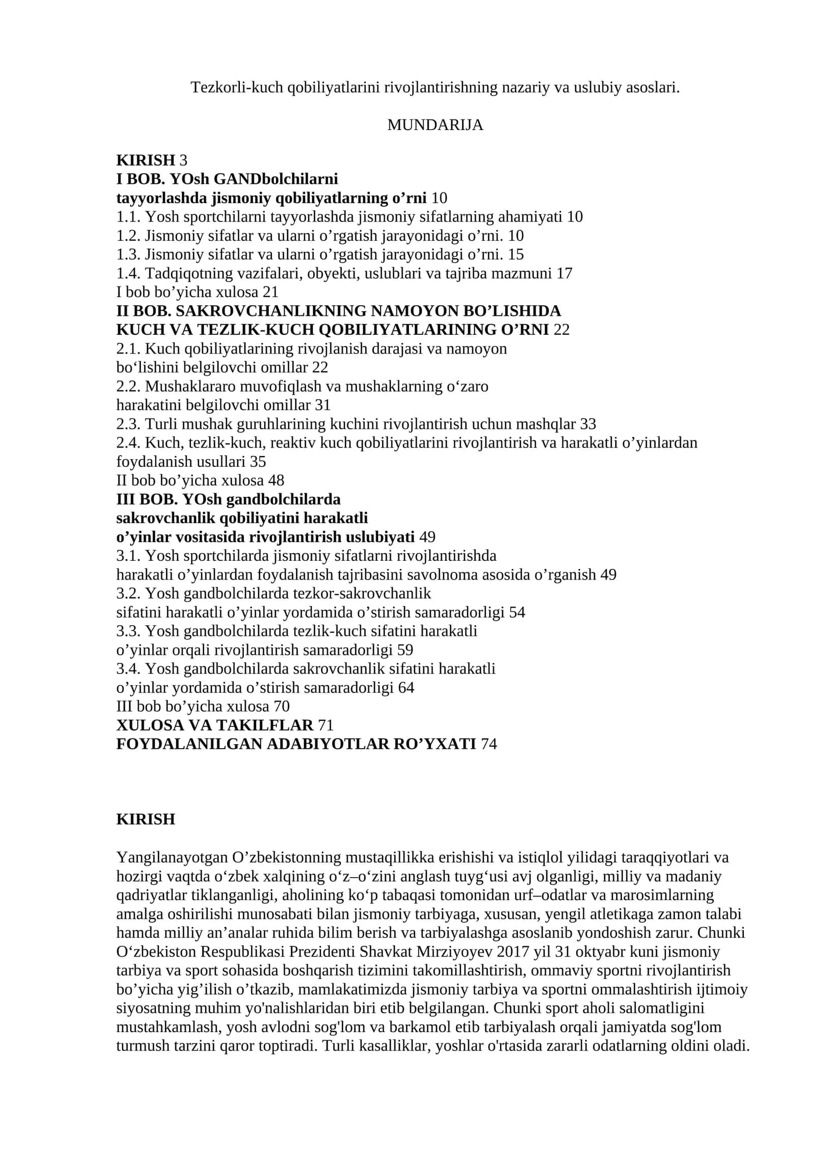 Sakrovchanlikning namoyon bo’lishida kuch va tezlik-kuch qobiliyatlarining o’rni 1
