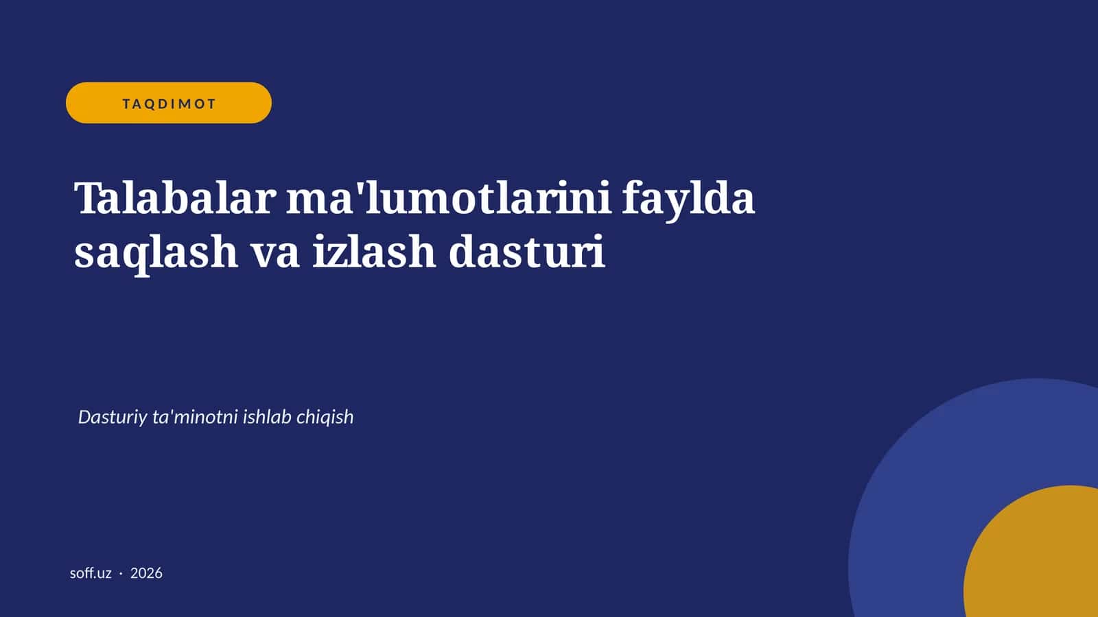 Talabalar Bazasi Dasturi 1