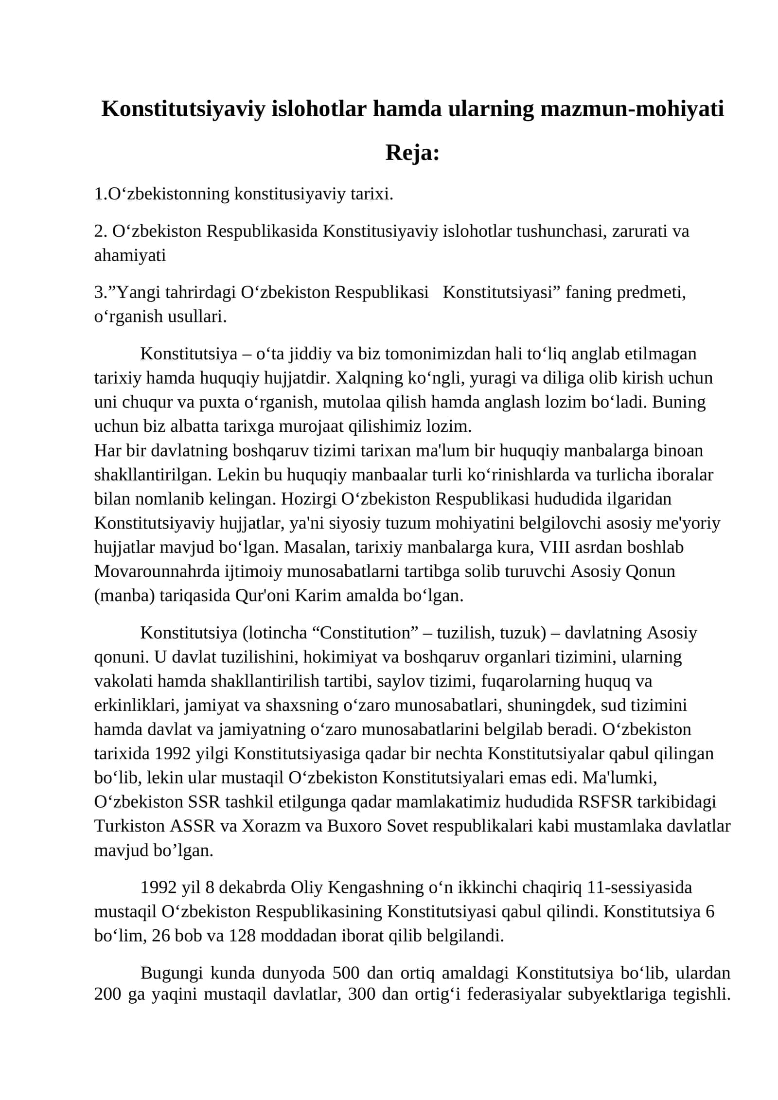 Konstitutsiyaviy islohotlar hamda ularning mazmun-mohiyati 1