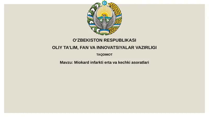 Miokard infarkti erta va kechki asoratlari 1